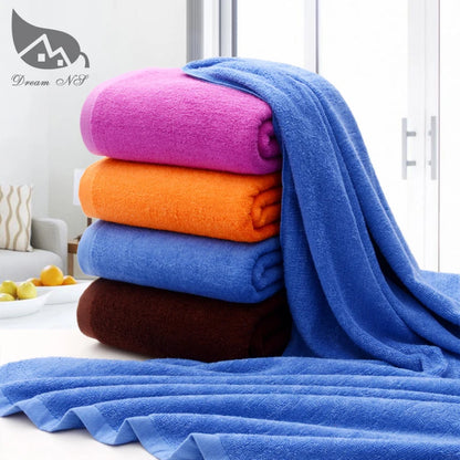 70 x180cm super increase Bath Towel for Adults Thick Men Sport Beach Towel Bathroom Outdoor Travel Big Towel White Blue & Orange-World Bazaar Life
