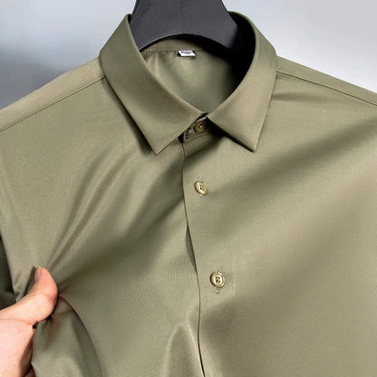 New Anti-Wrinkle Men Shirts Long Sleeve Dress Shirts For Men Slim Fit Camisa Social Business Blouse White Office Shirt S-6XL - World Bazaar Life