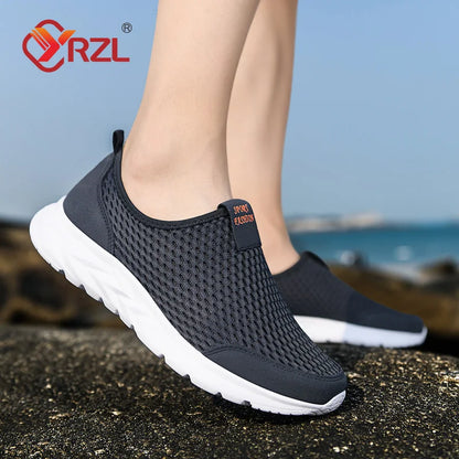 YRZL Men's Breathable Mesh Sneakers - Lightweight & Non-Slip