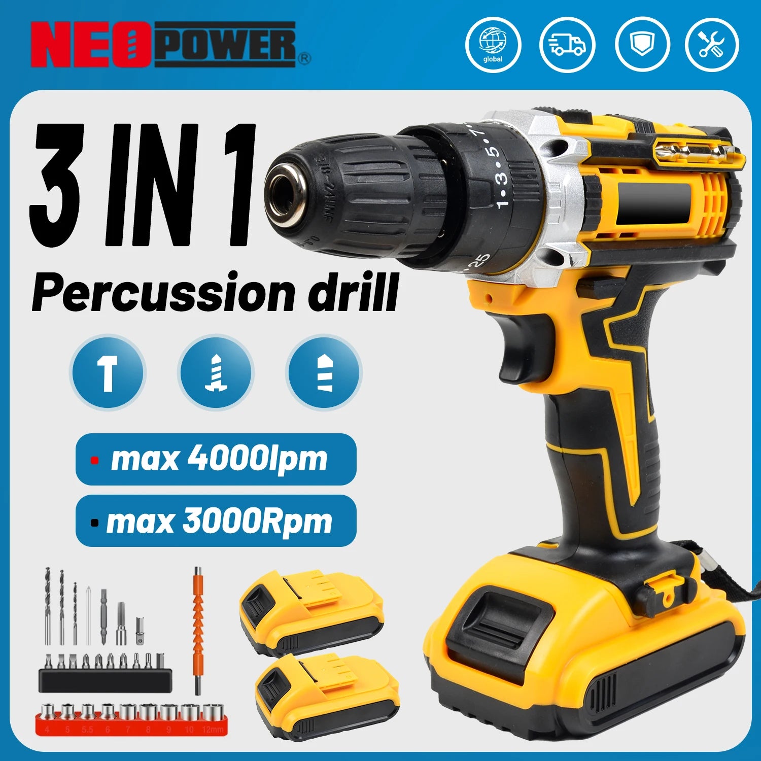 20V Electric Power Drill Kit for Home Repair & Maintenance Tools - World Bazaar Life