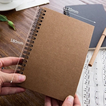 STONEGO Coil Book Creative Retro Kraft Paper Coil Book Wholesale Simple Blank Doodle Note Diary Sketchbook - World Bazaar Life