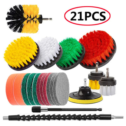 UNTIOR Electric Drill Brush Kit Power Scrubber Brush Attachments Set Scrub Wash Brushes Tools for Car Floor Tires Toilet Cleanin-World Bazaar Life