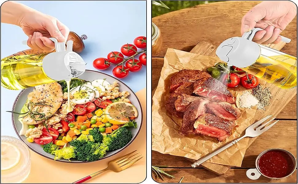 2in1 Olivenölspender &amp; Sprühflasche 500ml zum Kochen &amp; Grillen