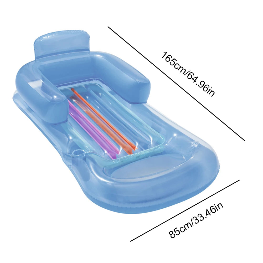 PVC Inflatable Floating Row Foldable Air Mattresses Swimming Pool Summer Party Beach Water Float Bed Lounger Chair-World Bazaar Life