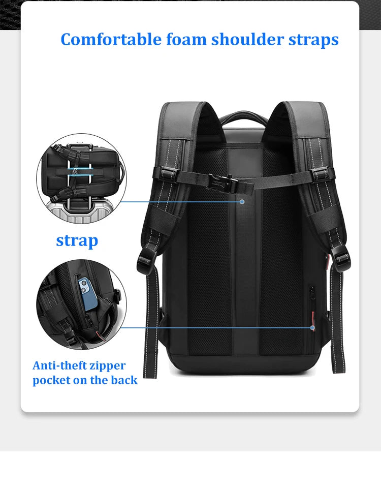 Travel Men 17 inch Laptop Backpack vacuum compression Backpack Business Large Capacity school Backpack expand outdoor backpack - World Bazaar Life