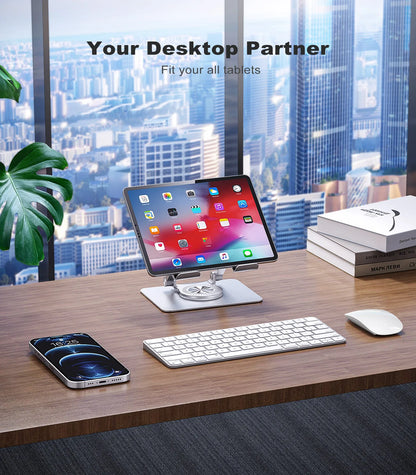 ST02 Tablet Stand Adjustable with 360 Swivel Base Aluminum Tablet Stand Holder Universal Tablet Holder for iPad Samsung - World Bazaar Life