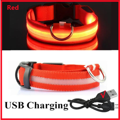 LED Glow USB Dog Collar – Adjustable & Rechargeable Safety Light for Pets