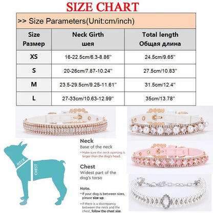 Luxury Rhinestone Puppy Collar for Small Dogs Cat Necklace Bling Crystal Jewelry Pet Accessorie Princess Diamond Wedding Collar-World Bazaar Life