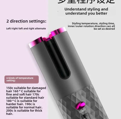 Portable Smart Hair Curler – Wireless Auto Styler for Travel