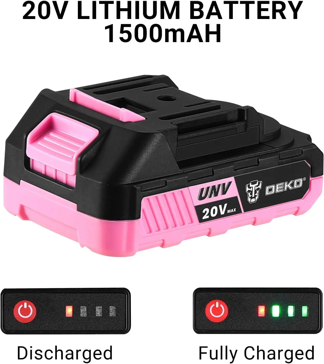 DEKO 20V Pink Cordless Power Drill Set for Women Electric Tool - World Bazaar Life