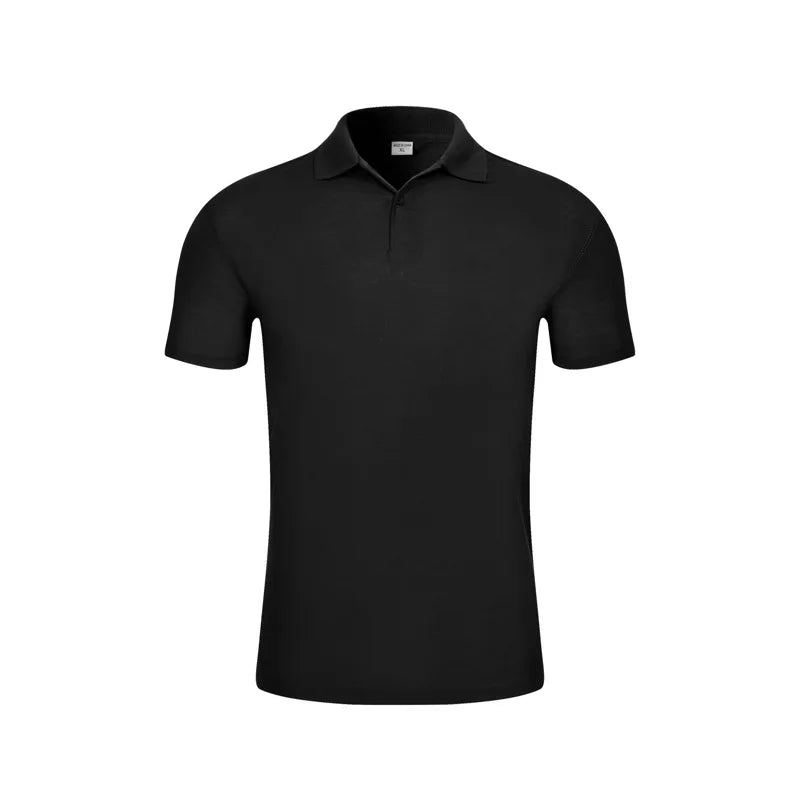 Summer Top New Lapel  Solid Color Shirt Short Sleeve Casual Business Fashion Breathable And Comfortable Polo Shirt Group Uniform-World Bazaar Life