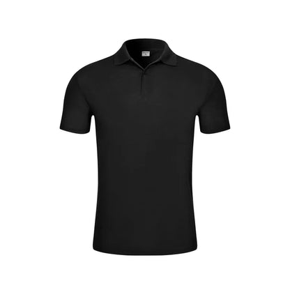Summer Top New Lapel  Solid Color Shirt Short Sleeve Casual Business Fashion Breathable And Comfortable Polo Shirt Group Uniform-World Bazaar Life