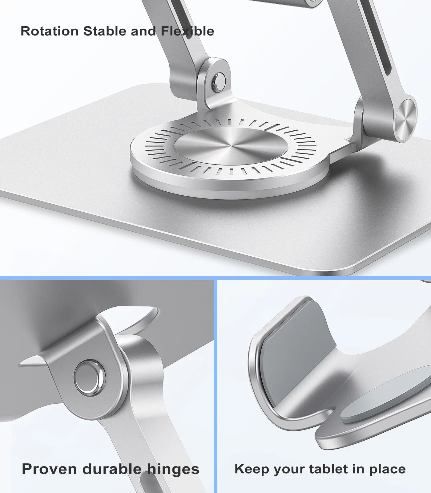 ST02 Tablet Stand Adjustable with 360 Swivel Base Aluminum Tablet Stand Holder Universal Tablet Holder for iPad Samsung - World Bazaar Life