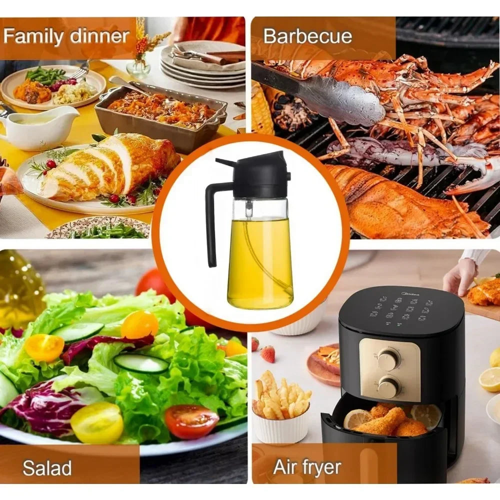 2in1 Olivenölspender &amp; Sprühflasche 500ml zum Kochen &amp; Grillen