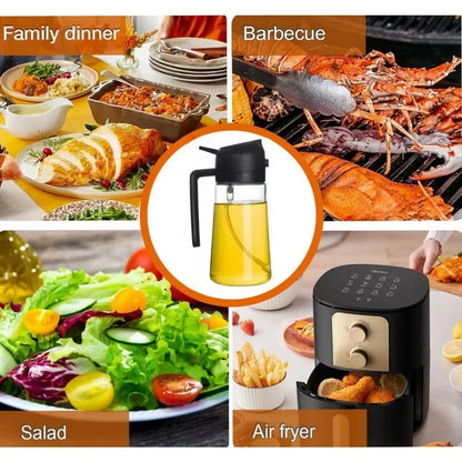2in1 Olivenölspender &amp; Sprühflasche 500ml zum Kochen &amp; Grillen