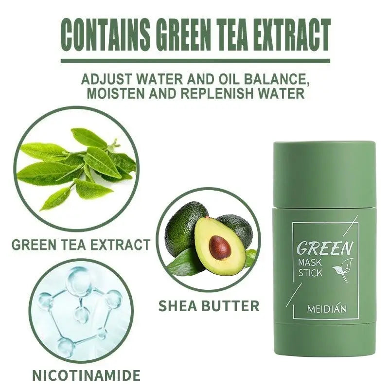 Green Tea Purifying Mask Stick - Deep Cleansing, Oil Control & Moisturizing.