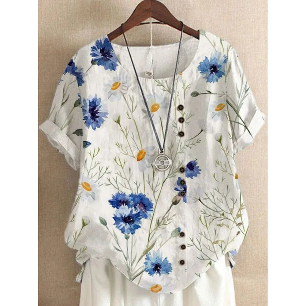 Summer Short Sleeve T-shirts Woman Camisetas Fashion Tops Tee Print Loose Tshirt Ladies Casual Blusas T Shirt Women Clothes-World Bazaar Life