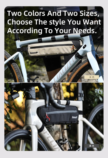Rhinowalk Bike Frame Bag 2.1L-2.7L Splash-Proof Bicycle Under Tube Bag Triangle Bag Double Sided SBS Zipper Bottom binding syste