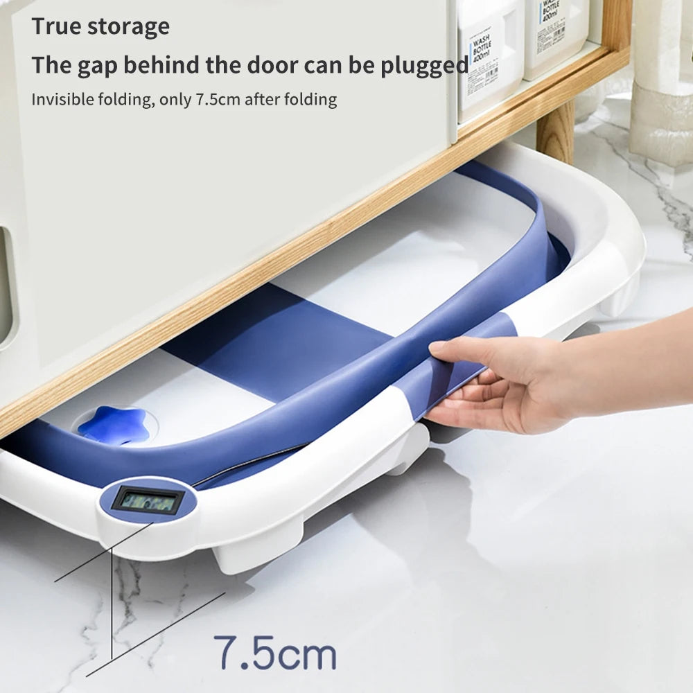 Portable Collapsible Baby Bathtub for Newborn to Toddler Durable Essential Infant Bath Tub with Soft Cushion-World Bazaar Life