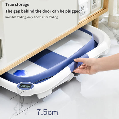 Portable Collapsible Baby Bathtub for Newborn to Toddler Durable Essential Infant Bath Tub with Soft Cushion-World Bazaar Life