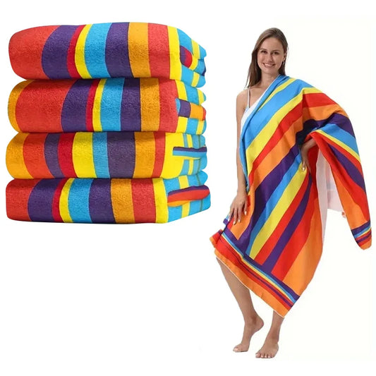 Quick-Dry Large Rainbow Beach Towel for Swimming, Yoga & Camping