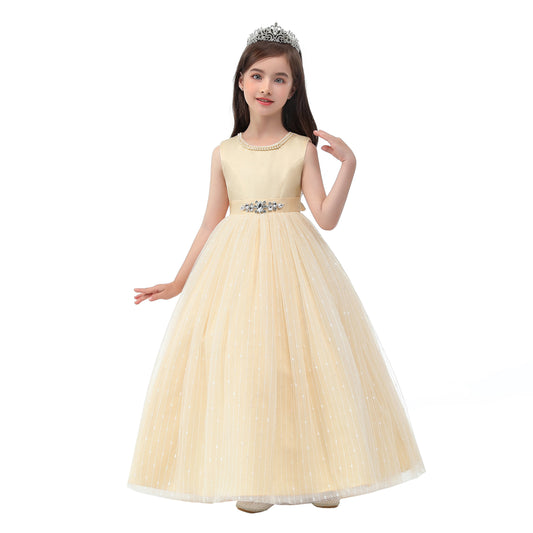 New Princess dress Large children's long dress Girl piano performance dress Festival party dress