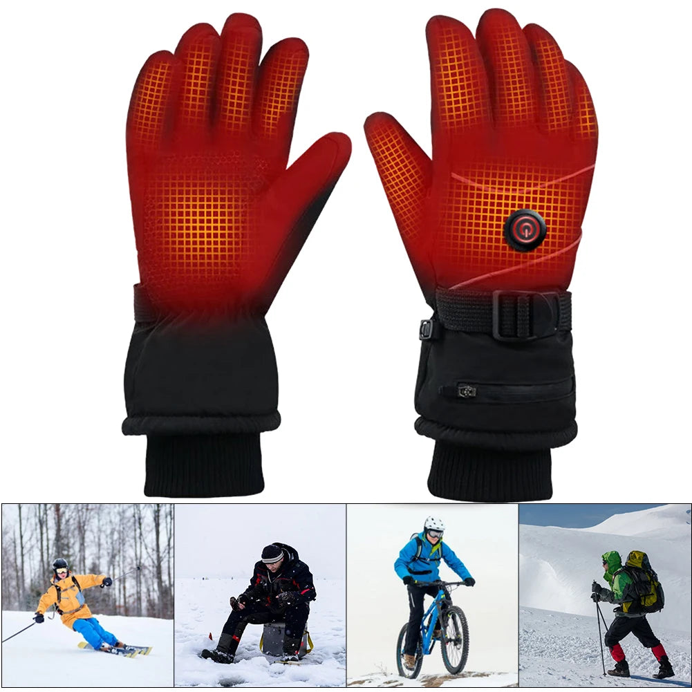 Heated Touchscreen Gloves - 3 Heat Levels, Waterproof & Windproof-World Bazaar Life
