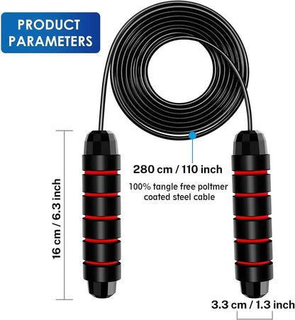 Tangle-Free Speed Jump Rope with Bearings & Foam Handles - World Bazaar Life
