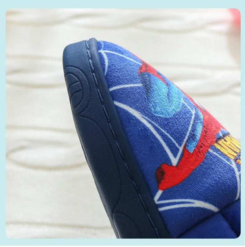 Cartoon Printed Spider-man Cotton Slippers For Children's Shoes Fashion New Style Warmth Autumn Winter Indoor Kids Boys Slipper-World Bazaar Life