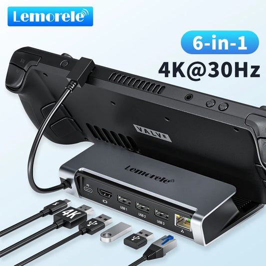 Lemorele Steam Deck Dock - HDMI ve Gigabit Ethernet ile En İyi Konsol Hub'ı