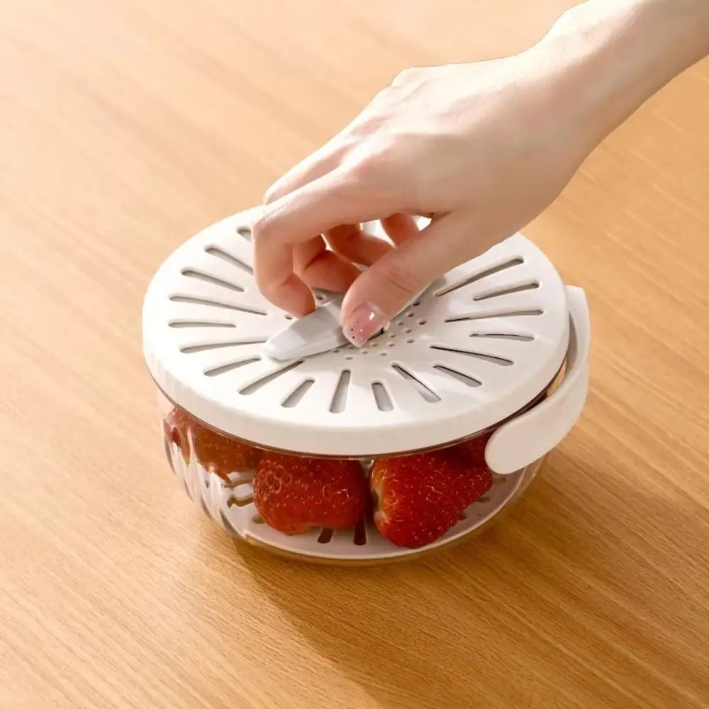 2-in-1 Folding Rice & Fruit Washing Bowl with Lid