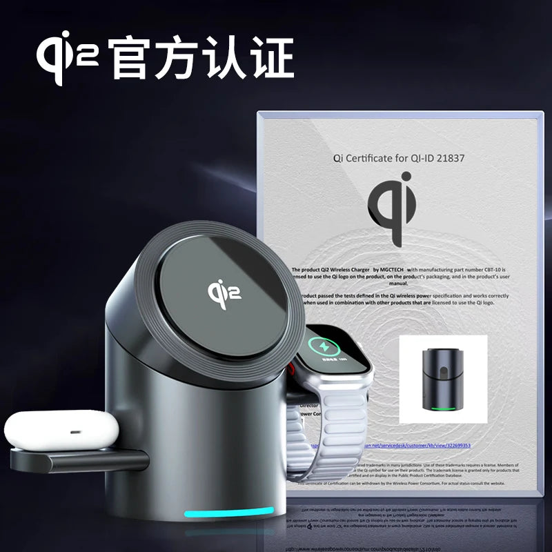 3-In-1 wireless charger for Apple 16magsafe magnetic fast charging iphone15 14 mobile phone iWatch watch holder AirPods earphone