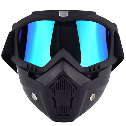 Motorcycle Face Mask Skull Open Face Helmet Mask Anti-UV Dust Helmets Goggles Vintage Mask Men Balaclava Winter Ski Face Shield