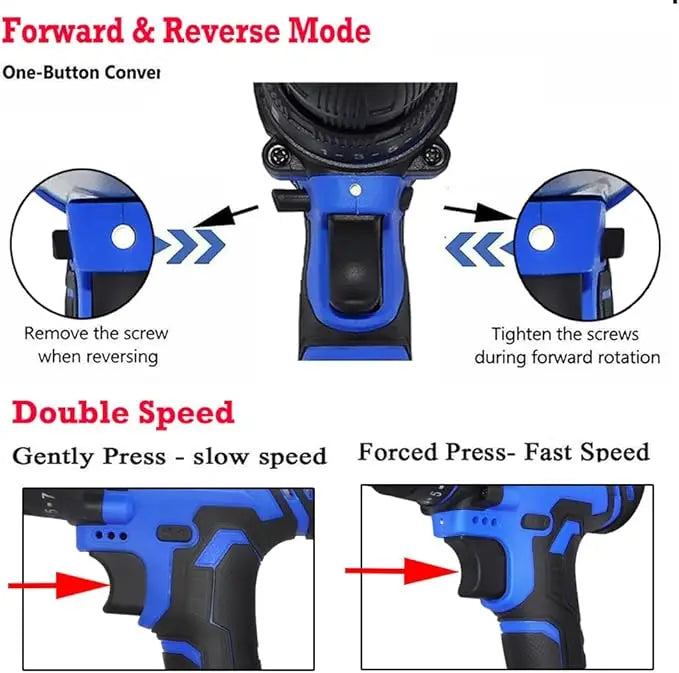 21V Electric Drill Driver Kit with Battery, Charger & 26 Bits for DIY - World Bazaar Life
