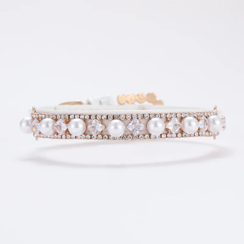 Luxury Rhinestone Puppy Collar for Small Dogs Cat Necklace Bling Crystal Jewelry Pet Accessorie Princess Diamond Wedding Collar-World Bazaar Life