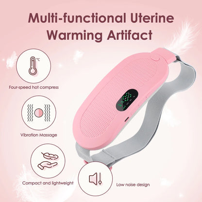Electric Heating Pad Menstrual Cramp Massager Belt Women Period Care Hot Compress Device Vibration Abdominal Ulter Warmer Belt