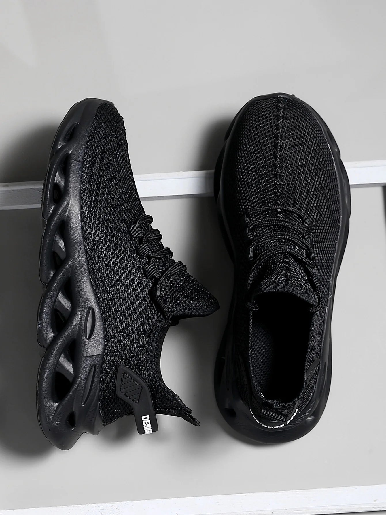 Men Sports Running Black Jogging Shoes Casual Sneakers Brown Outdoor Breathable Mesh Women Light Shock-absorption Black Tennis - World Bazaar Life