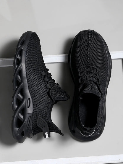 Men Sports Running Black Jogging Shoes Casual Sneakers Brown Outdoor Breathable Mesh Women Light Shock-absorption Black Tennis - World Bazaar Life
