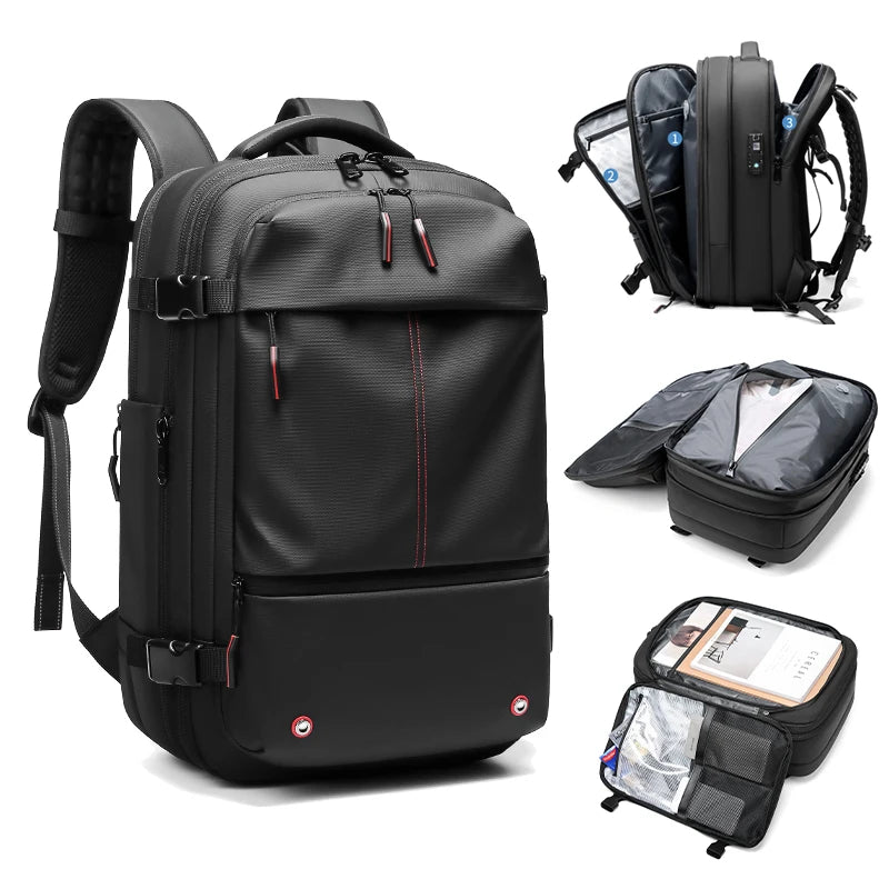 Travel Men 17 inch Laptop Backpack vacuum compression Backpack Business Large Capacity school Backpack expand outdoor backpack - World Bazaar Life