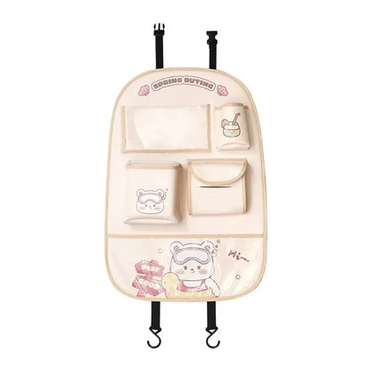 Car Seat Back Storage Bag Hanging Anti-Kick Pad With Handle Anti-Wear Universal Car Back Storage Bag Cute Children-World Bazaar Life