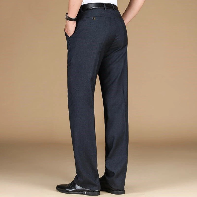 New Men's Classic Straight Leg Business Suit Pants Solid Formal Occasion Office Pants Male High Quality Baggy Trousers Plus Size - World Bazaar Life
