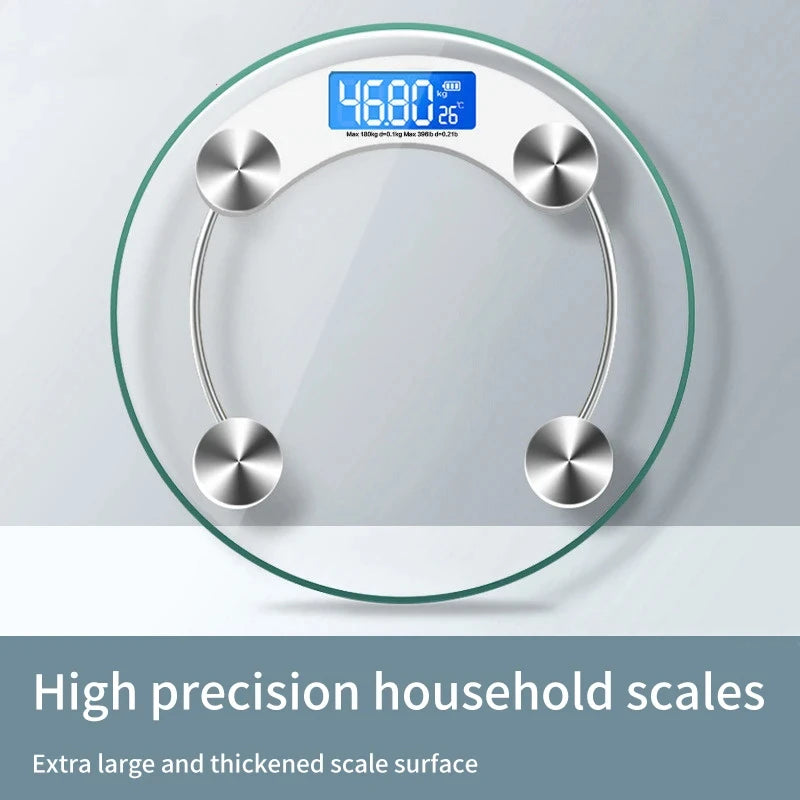 Round Transparent Digital Scale Body Weight Scale Floor Electronic Scales LCD Scales Body Weighing Scale For Bathroom-World Bazaar Life