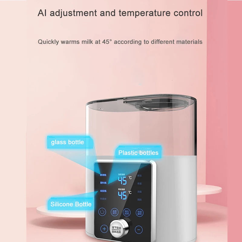 Multi function Baby Bottle Warmer Heater Sterilizer 8-in-1 Fast Milk Warmer with Timer Breast Milk or Formula Fits 2 Bottles - World Bazaar Life