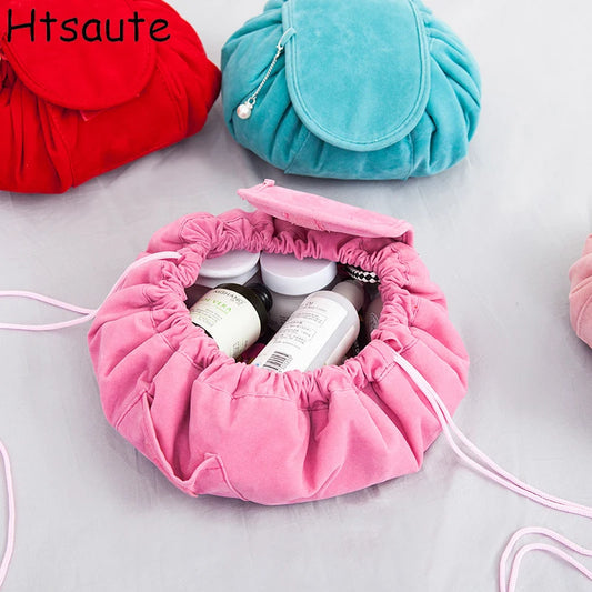 Women Drawstring Cosmetic Bag Travel Storage Makeup Bag Organizer Female Make Up Pouch Portable Waterproof Toiletry Beauty Case-World Bazaar Life