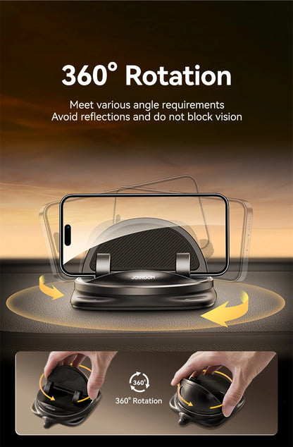 Joyroom Dashboard Car Phone Holder Universal 360° Rotation Silicone Phone Mount One-Handed Operation Phone Holder For Car Use - World Bazaar Life