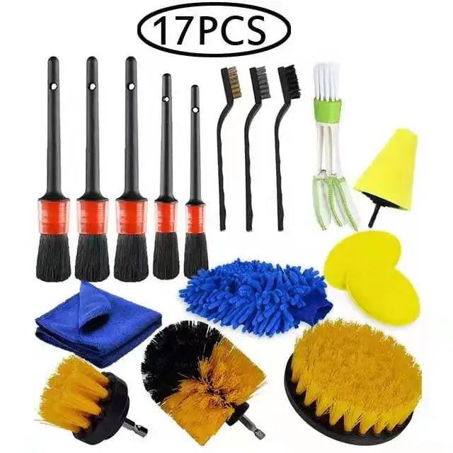 UNTIOR Electric Drill Brush Kit Power Scrubber Brush Attachments Set Scrub Wash Brushes Tools for Car Floor Tires Toilet Cleanin-World Bazaar Life
