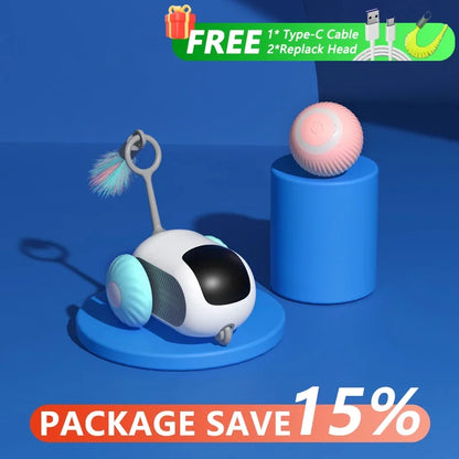 Smart Rolling Cat Toy Car – Interactive Remote Control Pet Toy-World Bazaar Life