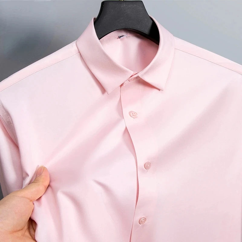 New Anti-Wrinkle Men Shirts Long Sleeve Dress Shirts For Men Slim Fit Camisa Social Business Blouse White Office Shirt S-6XL - World Bazaar Life
