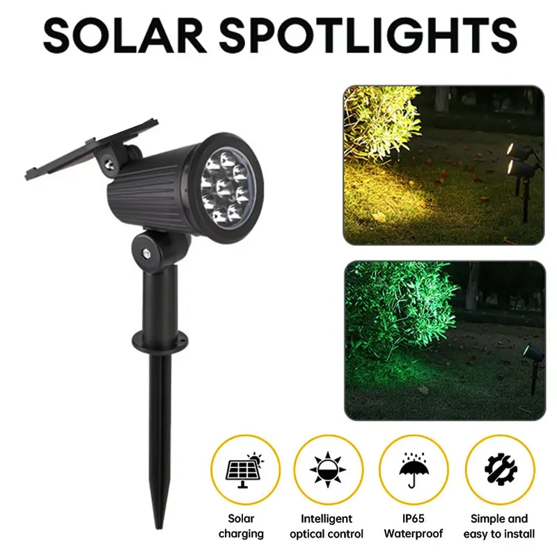 Solar LED Spotlight 9LED Outdoor Adjustable Landscape Light - World Bazaar Life