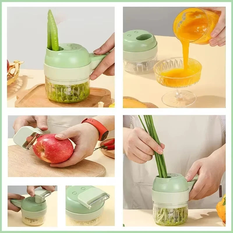 Portable Multifuction Electric Vegetable Chopper  Rechargeable Handheld Cordless Food Processor for Meat Garlic Pepper Onion